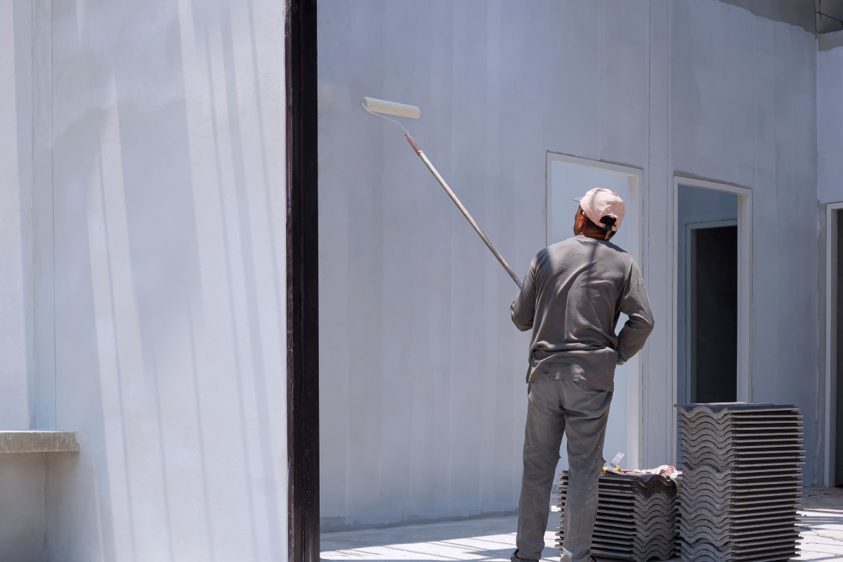 applying primer on walls