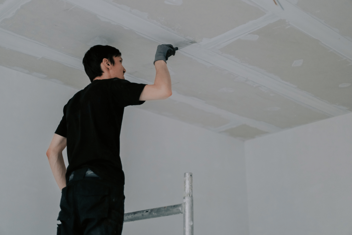 cleaning ceiling after renovation