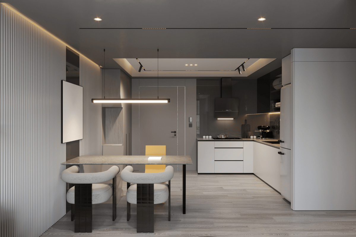finished modern kitchen interior