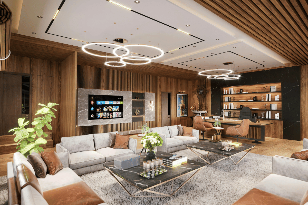 open concept living room furniture arrangement