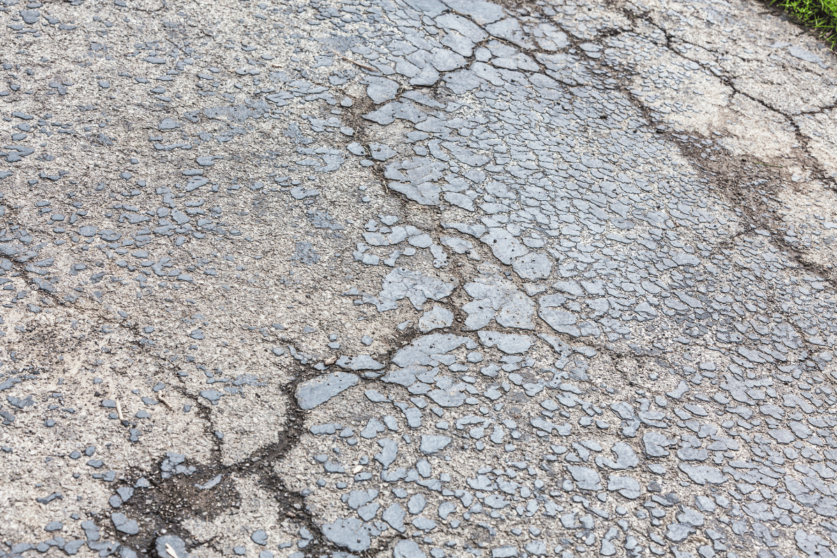 cracked driveway winter