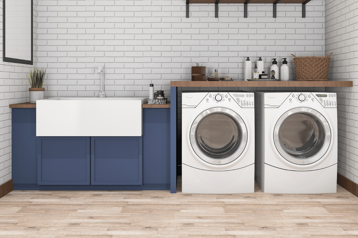 ceramic tile basement laundry room or gym