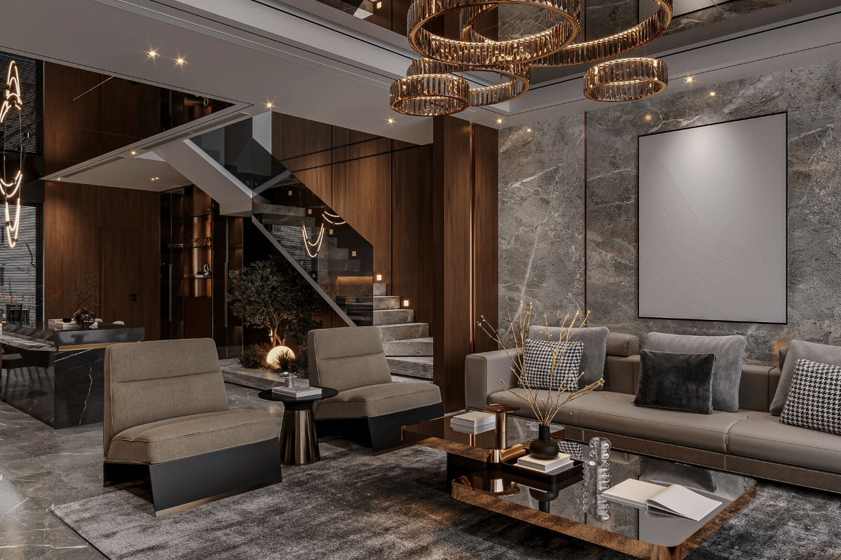 engineered hardwood basement interior modern