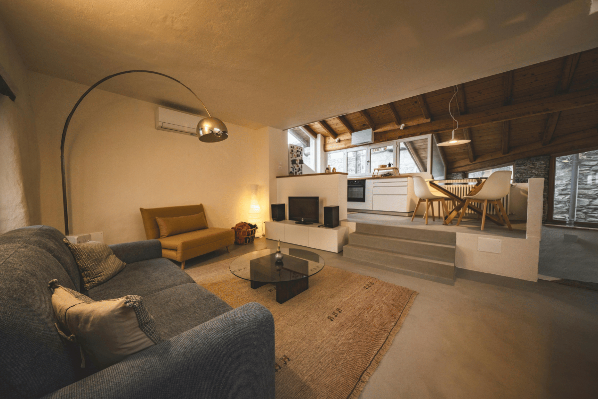 finished home renovation living space