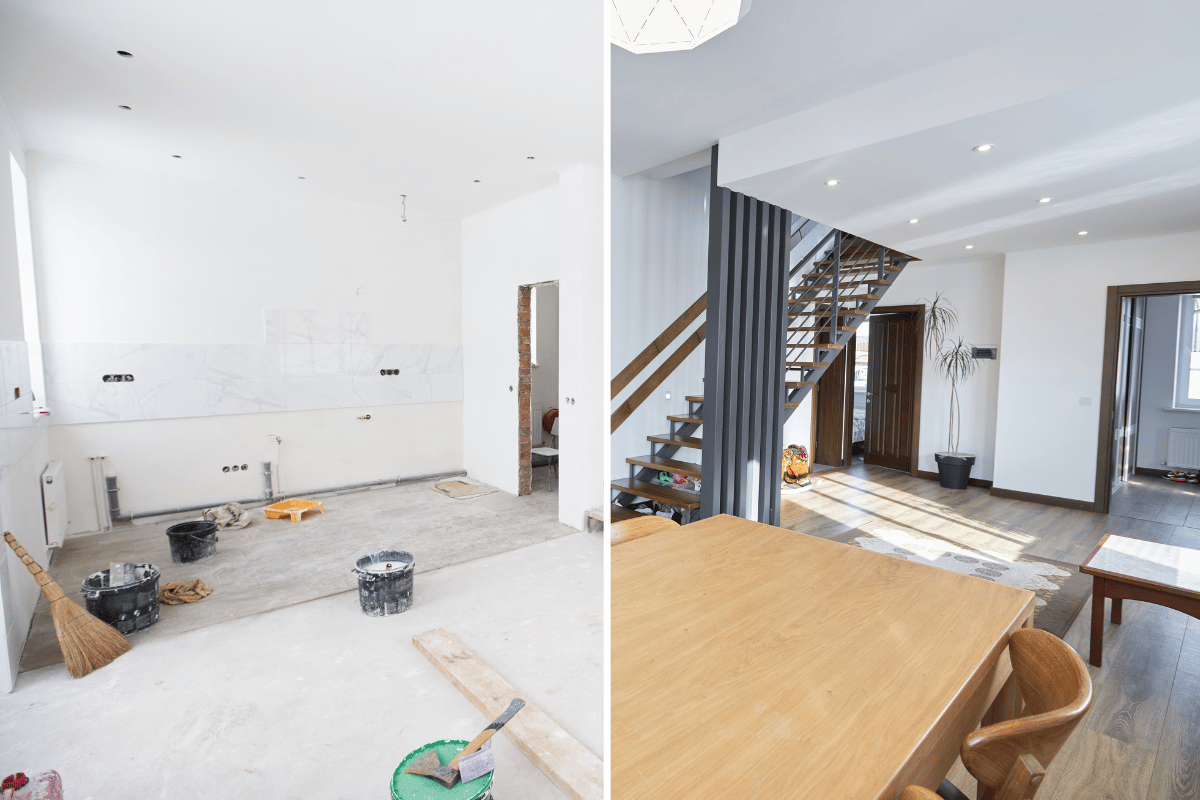 home demolition interior before after renovation
