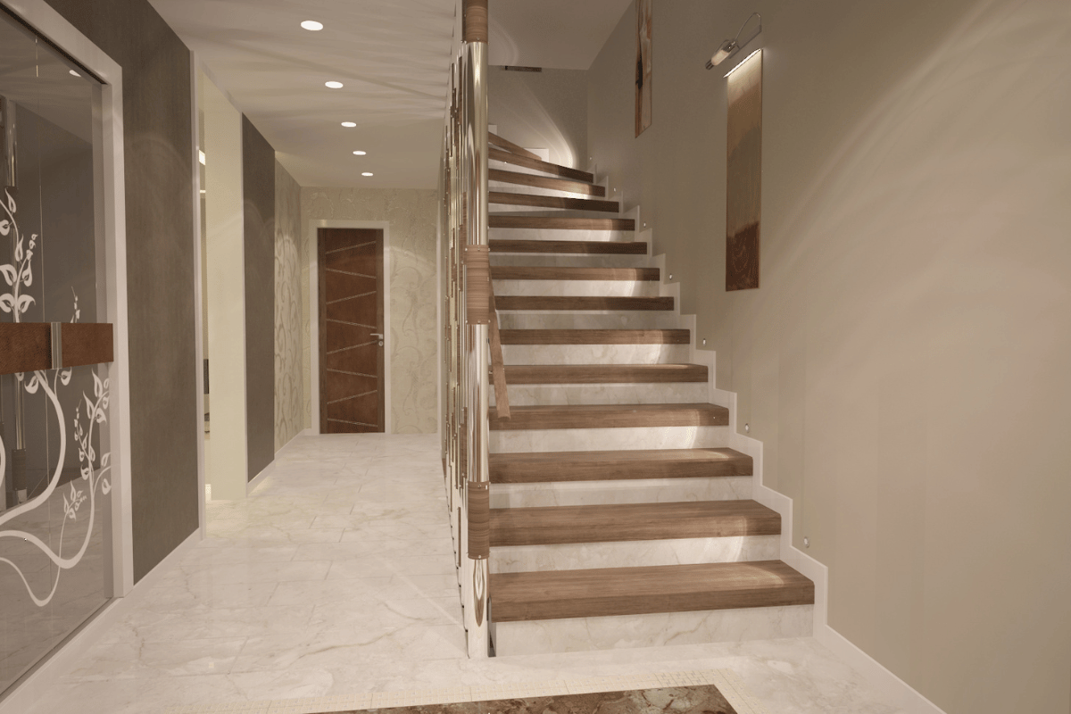 basement apartment staircase lighting safe entrance