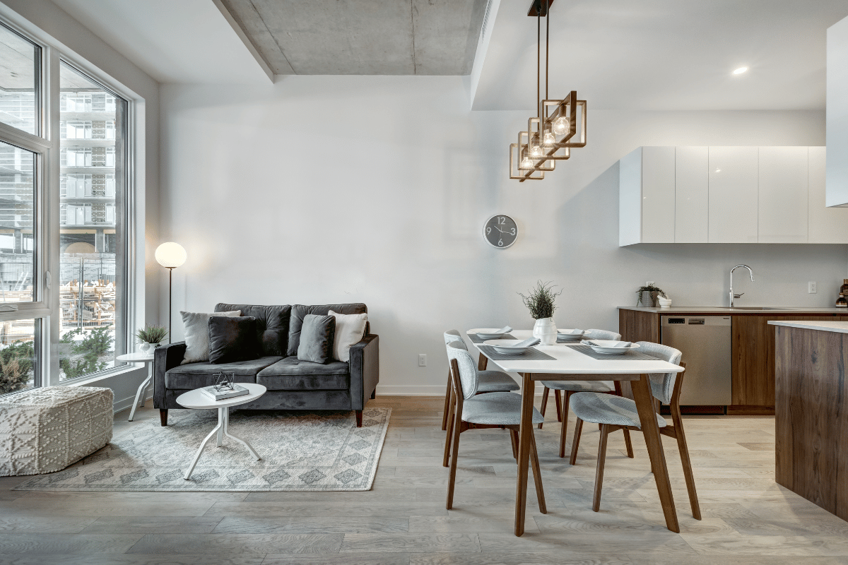 finished basement apartment modern small rental unit