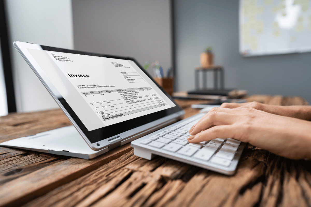 invoice breakdown close up