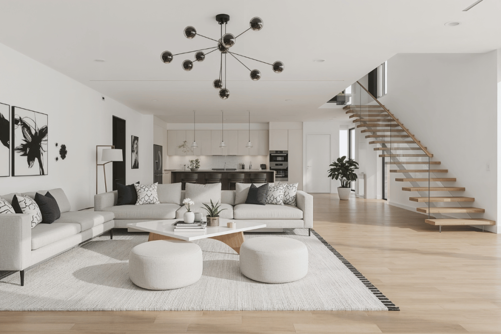 Modern condo living room