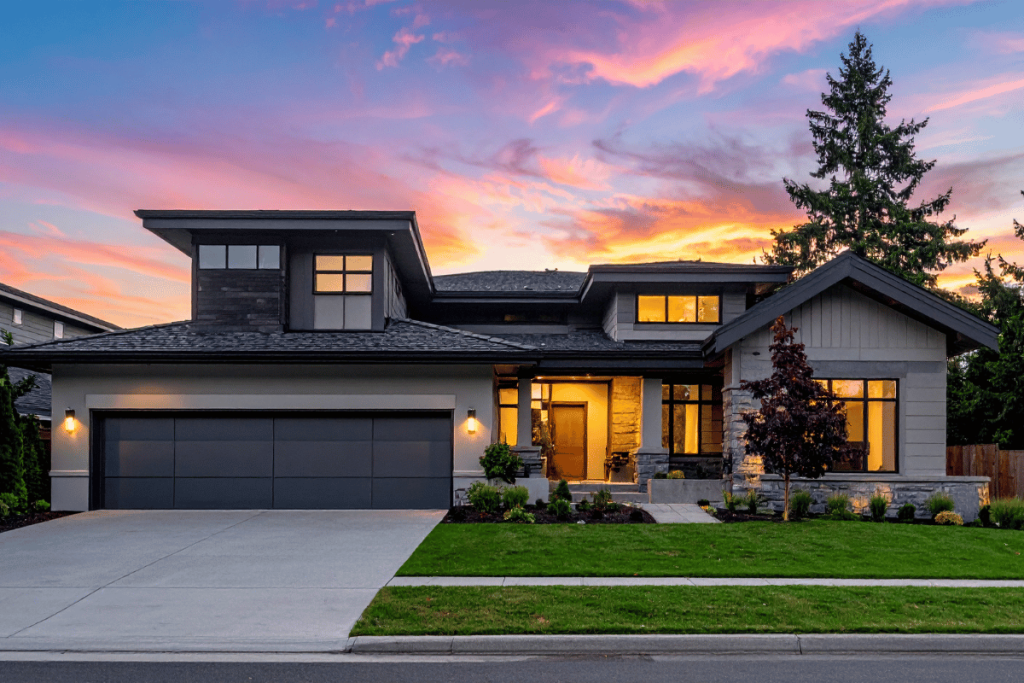 gravel driveway suburban house