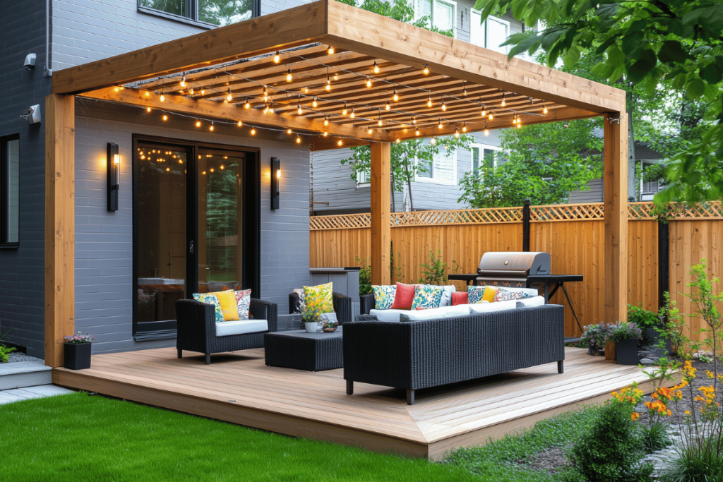 cozy backyard outdoor seating