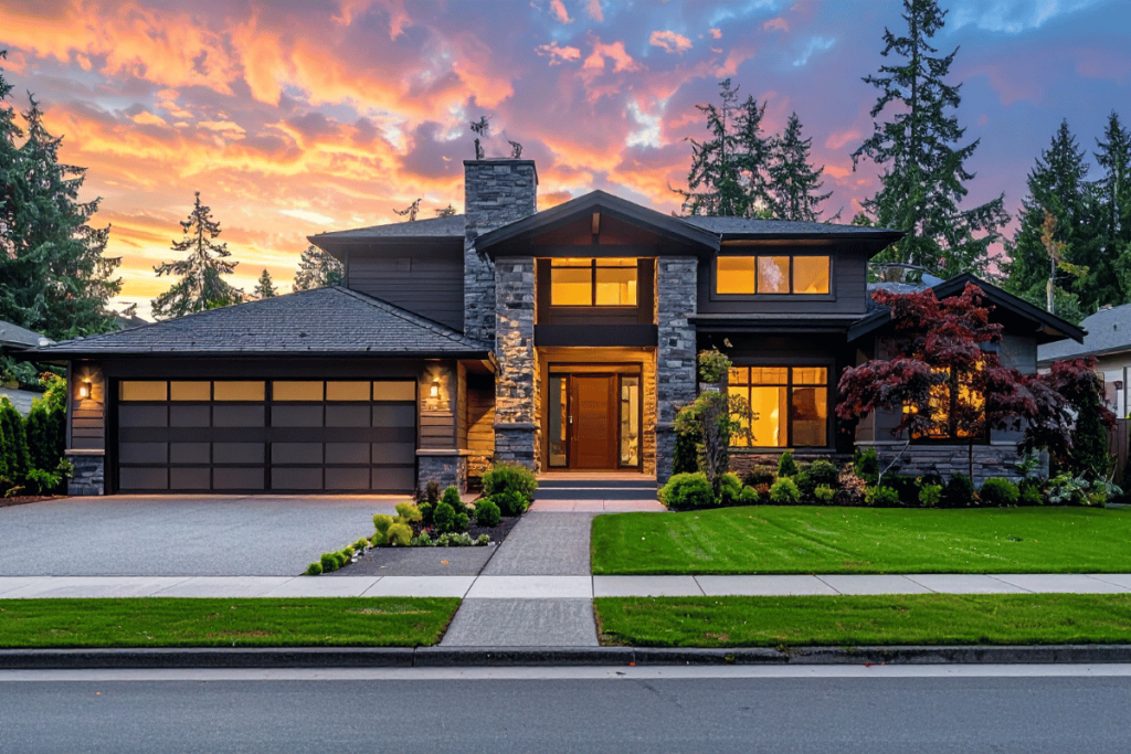 modern home concrete driveway curb appeal