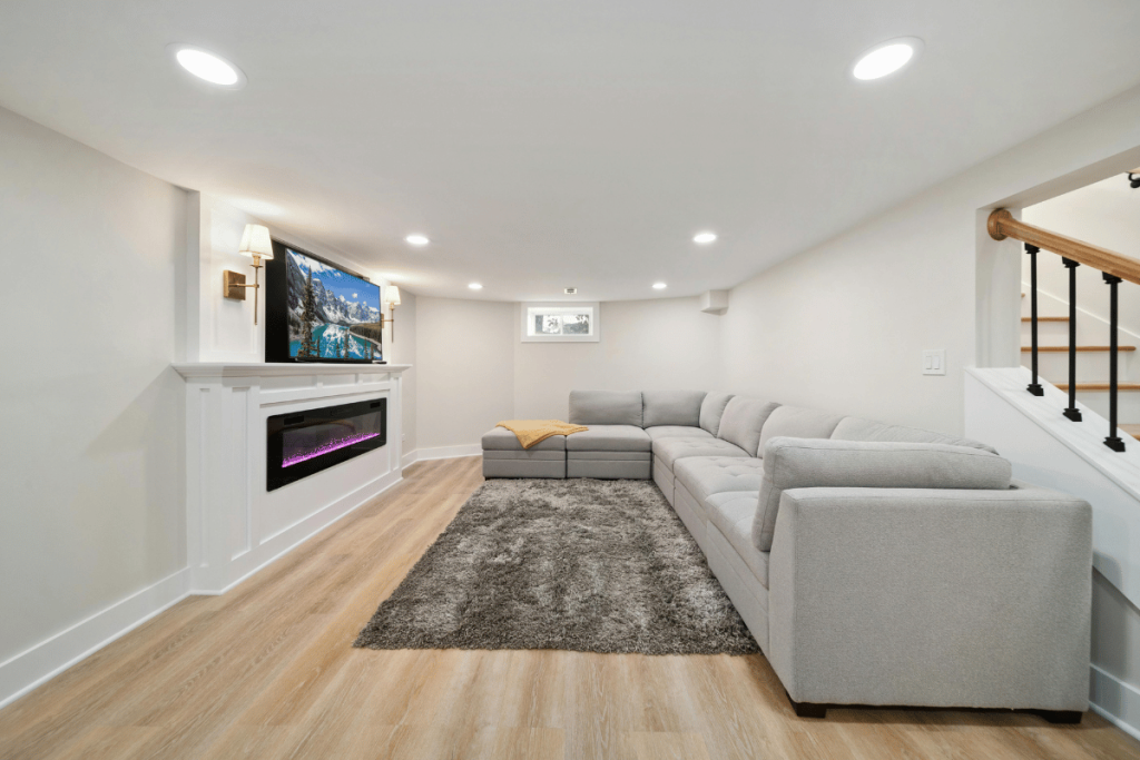 basement renovation modern finished basement