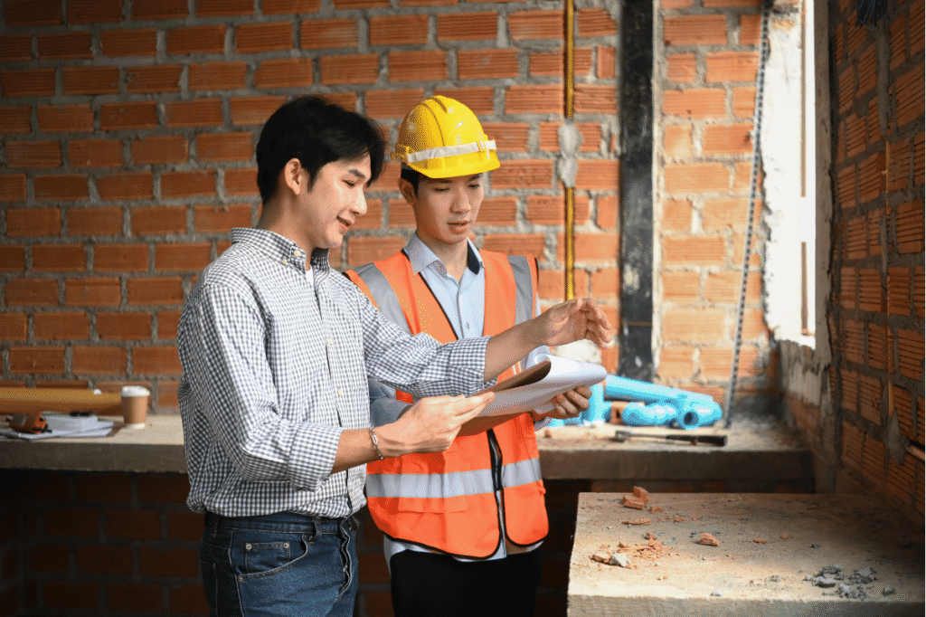 homeowner reviewing renovation plans